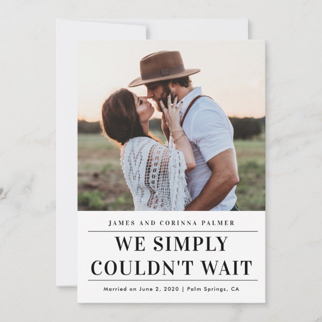 Invitation Nous n'avons pas pu attendre l'annonce de mariage (Devant)