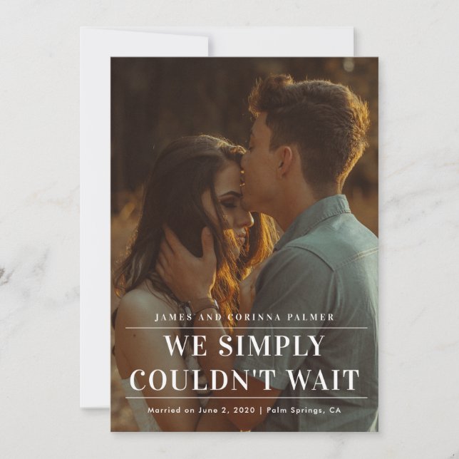 Invitation Nous n'avons pas pu attendre l'annonce de mariage (Devant)