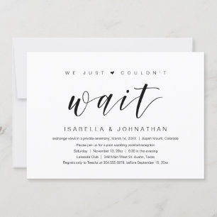 Invitation Nous n'avons pas pu attendre, Mariage en fuite