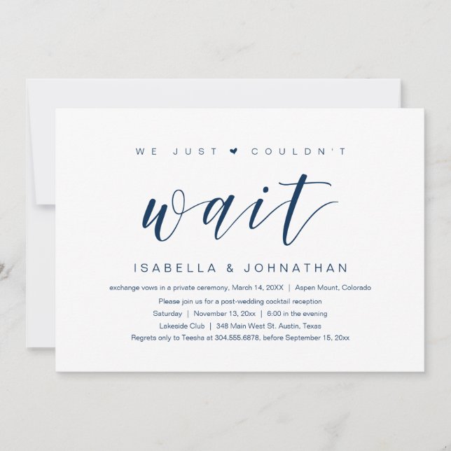 Invitation Nous n'avons pas pu attendre, Mariage Fuite de Cér (Devant)