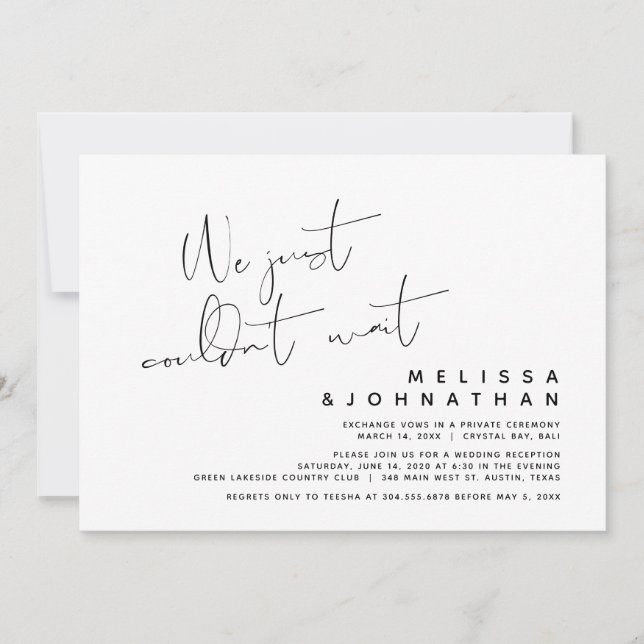 Invitation Nous n'avons pas pu attendre, Mariage Moderne : Fu (Devant)