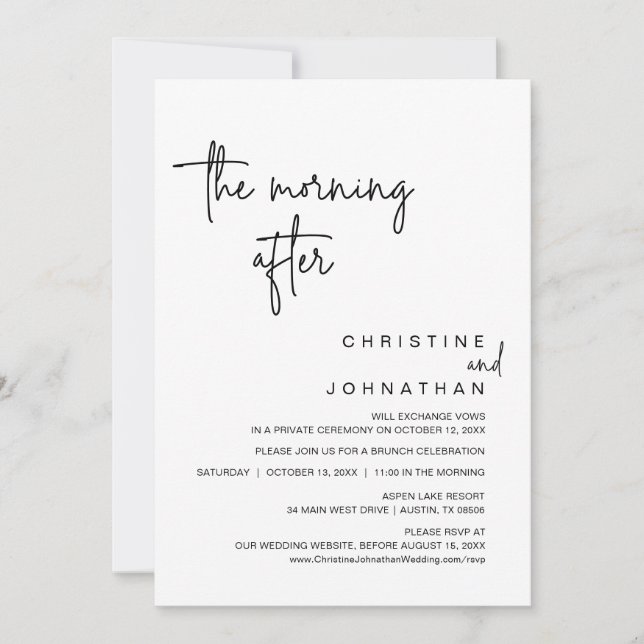 Invitation Nous ne pouvions pas attendre, Mariage Elopement D (Devant)