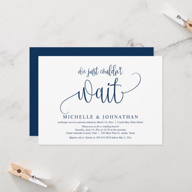 Invitation Nous ne pouvions tout simplement pas attendre, Inv (Devant/Arrière en situation)