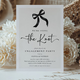 Invitation Nous nouons le nœud Fête de fiançailles au ruban n