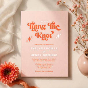 Invitation Nous Nouons Le Nœud Rétro Moderne Mariage