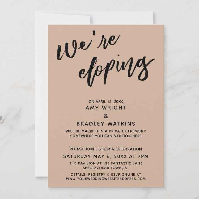 Invitation Nous nous enfuyons Écriture manuscrite moderne Ama (Devant)