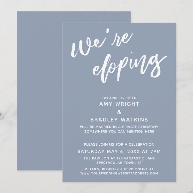 Invitation Nous nous enfuyons ensemble Simple écriture manusc (Devant / Derrière)