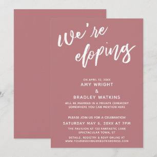 Invitation Nous nous enfuyons Simple écriture manuscrite rose