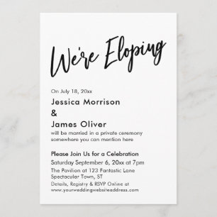 Invitation Nous nous enfuyons Typographie, Écriture manuscrit