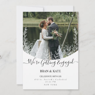 Invitation Nous Nous Engageons Minimaliste Photo Florale