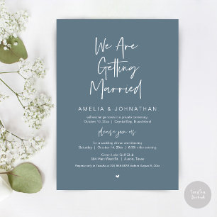 Invitation Nous nous marions, Dîner de Mariage en Elopement D
