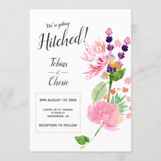 Invitation Nous nous marions - Fleurs de mariage