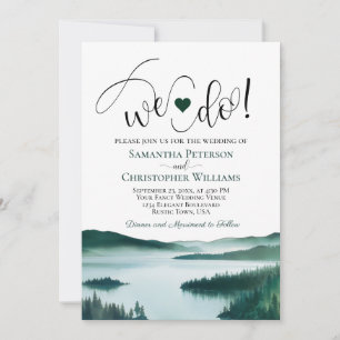 Invitation Nous nous marions ! Mariage romantique au lac de m