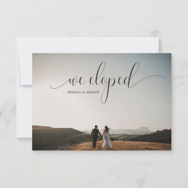 Invitation Nous nous sommes enfuis Annonce de mariage Photo (Devant)