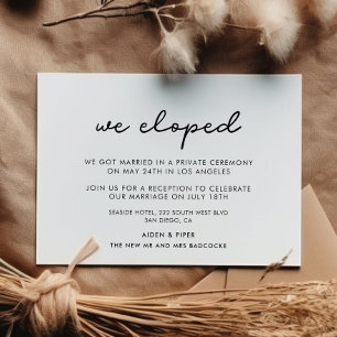 Invitation Nous nous sommes enfuis Annonce de mariage simple