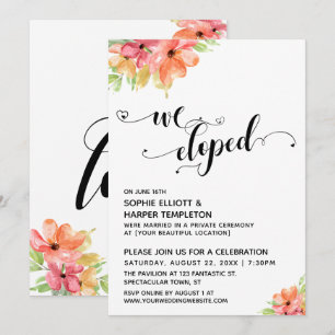 Invitation Nous nous sommes enfuis avec nos cœurs Script Fleu