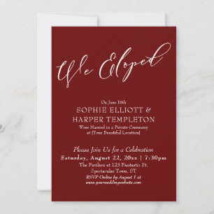 Invitation Nous nous sommes enfuis, Élégante Célébration Simp