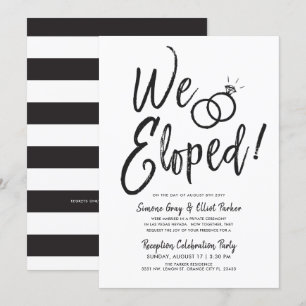 Invitation Nous nous sommes enfuis Fête après mariage