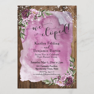 Invitation Nous nous sommes enfuis ! Fleurs aquarelles rustiq