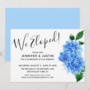 Invitation Nous nous sommes enfuis ! Fleurs de dahlia aquarel