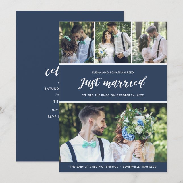 Invitation Nous nous sommes enfuis Mariés Annonce de mariage (Devant / Derrière)