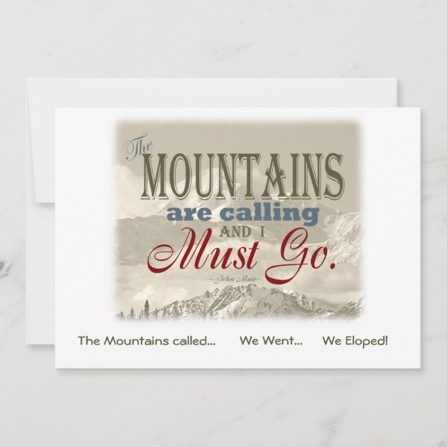 Invitation Nous nous sommes enfuis pour se marier en (Devant)