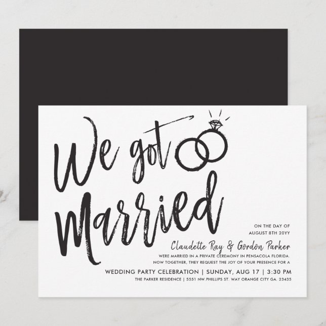 Invitation Nous nous sommes mariés | Fête de mariage (Devant / Derrière)