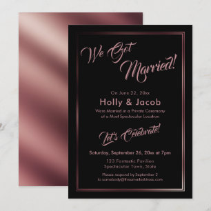 Invitation Nous nous sommes mariés Réception Rose Gold sur No