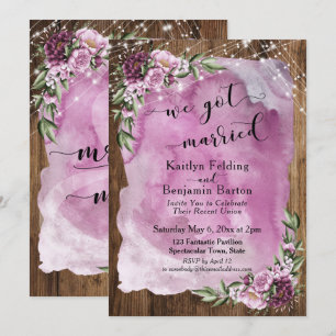 Invitation Nous Nous Sommes Mariés Rustique Aquarelle Florale