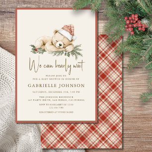 Invitation Nous Pouvons à Peine Attendre Baby Shower de Noël