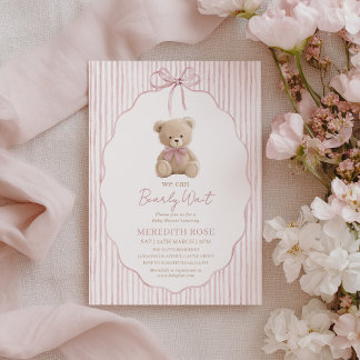 Invitation Nous Pouvons à Peine Attendre Baby Shower Fille Ra