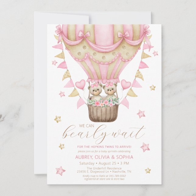 Invitation Nous pouvons à peine attendre Fête de naissance de (Devant)