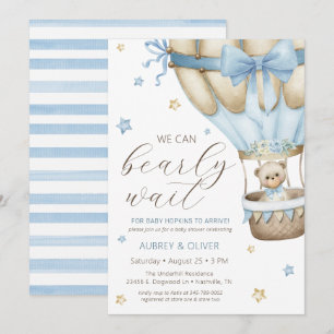 Invitation Nous Pouvons à Peine Attendre Fête Prénatale Garço