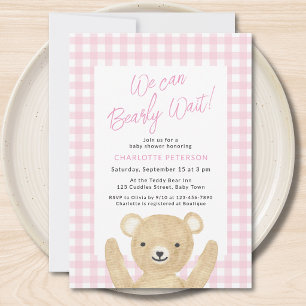 Invitation Nous pouvons à peine attendre Fille Baby Shower