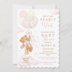 Invitation Nous pouvons à peine attendre Fille Baby Shower Ro