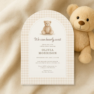 Invitation Nous pouvons à peine attendre la Baby Shower Gingh
