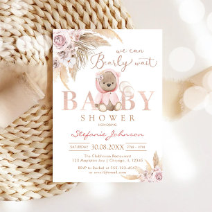 Invitation Nous pouvons à peine attendre la baby shower ours 