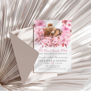 Invitation Nous pouvons à peine attendre la Baby Shower Rose