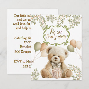 Invitation Nous pouvons à peine attendre la douche de bébé Té