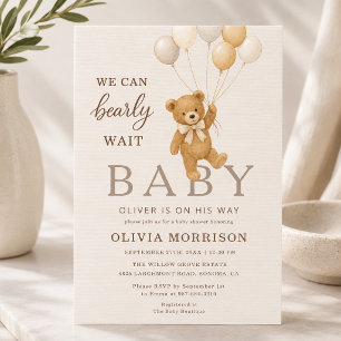 Invitation Nous pouvons à peine attendre la Fête de Bébé Beig