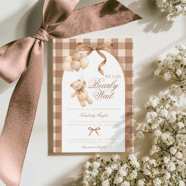 Invitation Nous pouvons à peine attendre la fête prénatale de (Créateur téléchargé)