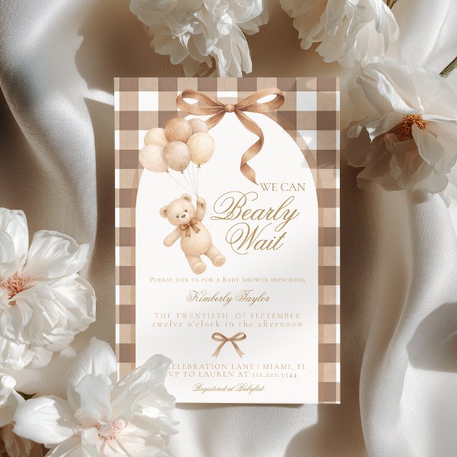 Invitation Nous pouvons à peine attendre la fête prénatale de (Créateur téléchargé)