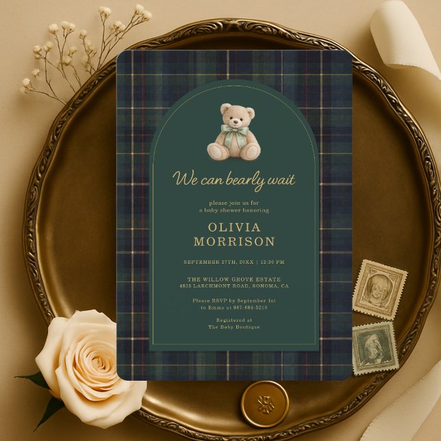 Invitation Nous pouvons à peine attendre la naissance Plaid V (Créateur téléchargé)