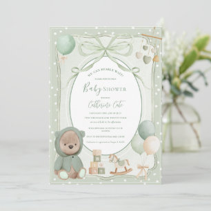 Invitation Nous pouvons à peine attendre la Sage Verte Baby S