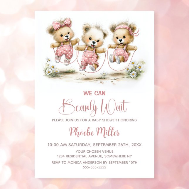 Invitation Nous pouvons à peine attendre les ours en peluche  (Créateur téléchargé)