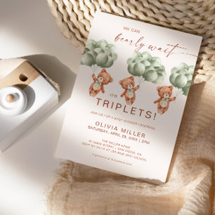 Invitation Nous pouvons à peine attendre les triplés bébé sho