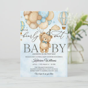 Invitation Nous pouvons à peine attendre l'ours ballon Baby S