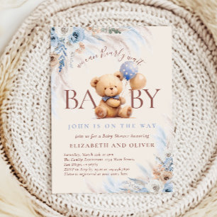 Invitation Nous pouvons à peine attendre l'ours en peluche Ba