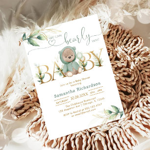 Invitation Nous pouvons à peine attendre Ours en peluche Baby