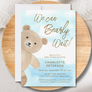 Invitation Nous pouvons à peine attendre Ours en peluche Baby